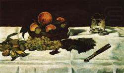 Still Life Fruit on a Table, Edouard Manet